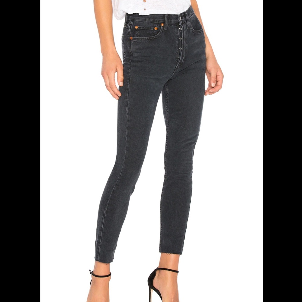 RE/DONE Originals High Rise Ankle Crop with Stretch Jeans